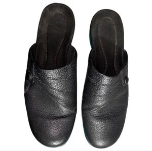 Women's Clarks Leather Clog, Leather Mules Size 10